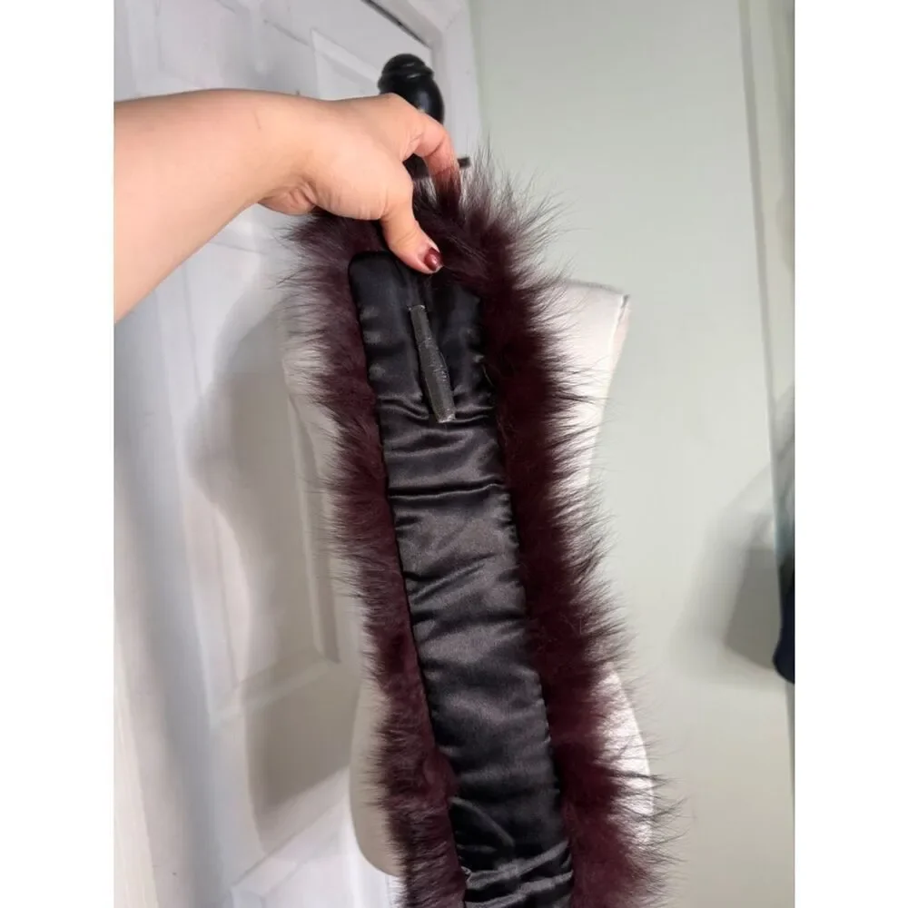 Y2K Adrienne Landau Plum Fox & Rabbit Fur Collar in Excellent Vintage condition